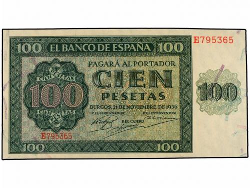 ESTADO ESPAÑOL. 100 Pesetas. 21 Noviembre 1936. Catedral de