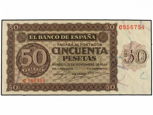 ESTADO ESPAÑOL. 50 Pesetas. 21 Noviembre 1936. Serie C. (Arr