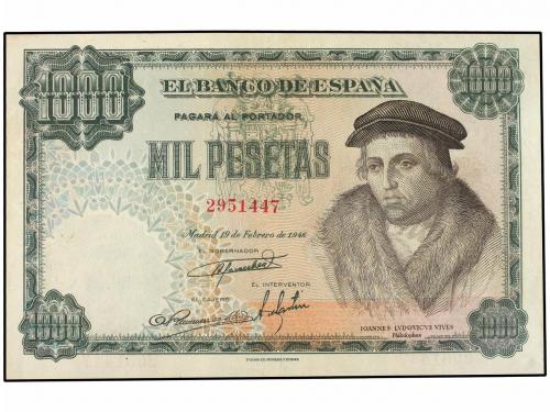 ESTADO ESPAÑOL. 1.000 Pesetas. 19 Febrero 1946. Luis Vives.