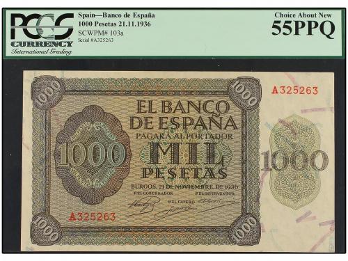 ESTADO ESPAÑOL. 1.000 Pesetas. 21 Noviembre 1936. Ed-423. EB