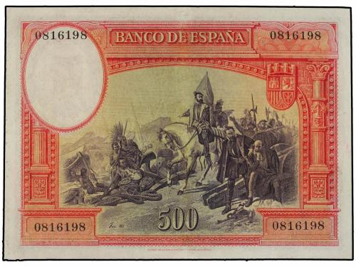 GUERRA CIVIL, ZONA REPUBLICANA. 500 Pesetas. 7 Enero 1935. E