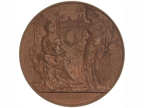 ALFONSO XIII. Medalla. 1888. EXPOSICIÓN UNIVERSAL. BARCELON.