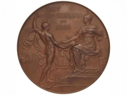 ALFONSO XIII. Medalla. LEY DE 7 FEBRERO DE 1895. BARCELONA. 