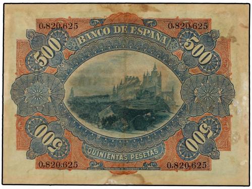 BANCO DE ESPAÑA. 500 Pesetas. 15 Julio 1907. Alcázar de Sego