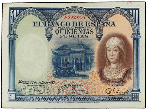 BANCO DE ESPAÑA. Lote 2 billetes 500 Pesetas. 24 Julio 1927.