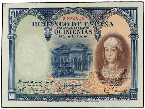 BANCO DE ESPAÑA. Lote 2 billetes 500 Pesetas. 24 Julio 1927.