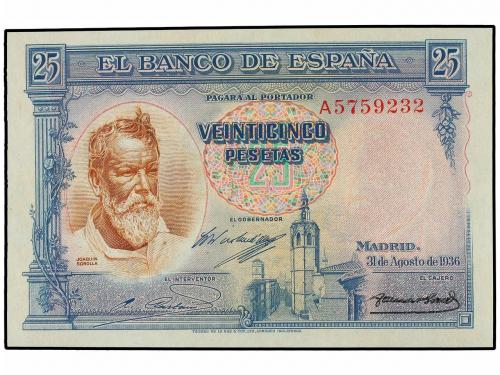 GUERRA CIVIL, ZONA REPUBLICANA. Lote 2 billetes 25 Pesetas.