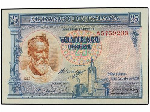 GUERRA CIVIL, ZONA REPUBLICANA. Lote 2 billetes 25 Pesetas.