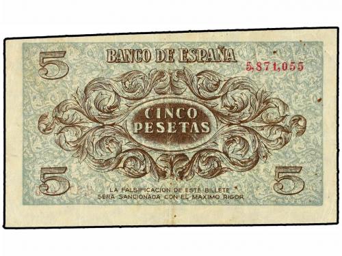 ESTADO ESPAÑOL. 5 Pesetas. 21 Noviembre 1936. (Algo descentr