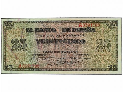 ESTADO ESPAÑOL. Lote 2 billetes 25 Pesetas. 20 Mayo 1938. Gi