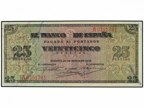 ESTADO ESPAÑOL. Lote 2 billetes 25 Pesetas. 20 Mayo 1938. Gi