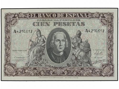 ESTADO ESPAÑOL. Lote 2 billetes 100 Pesetas. 9 Enero 1940. C