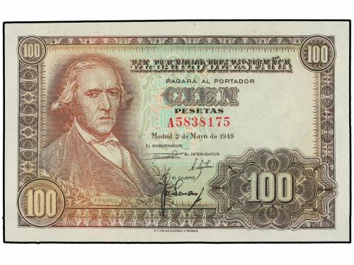 ESTADO ESPAÑOL. Lote 2 billetes 100 Pesetas. 2 Mayo 1948. Ba