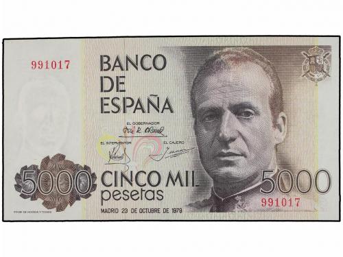 JUAN CARLOS I. Lote 2 billetes 5.000 Pesetas. 23 Octubre 197