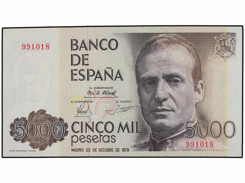 JUAN CARLOS I. Lote 2 billetes 5.000 Pesetas. 23 Octubre 197