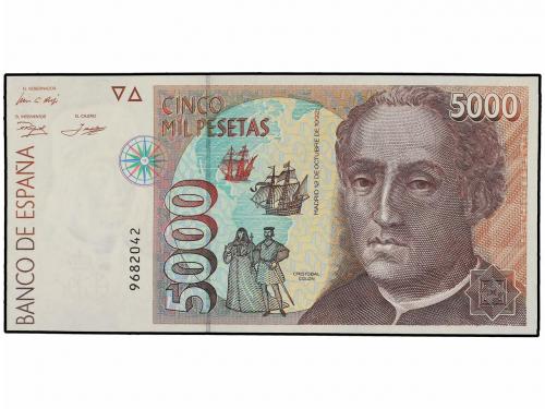 JUAN CARLOS I. Lote 2 billetes 5.000 Pesetas. 12 Octubre 199