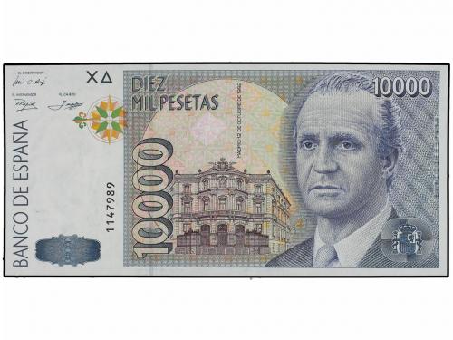 JUAN CARLOS I. Lote 2 monedas 10.000 Pesetas. 12 Octubre 199