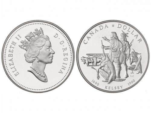 CANADÁ. 1 Dólar. 1990. 23,30 grs. AR. Henry Kelsey. KM-170.
