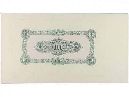 BANCO DE ESPAÑA. Lote 2 Pruebas anverso y reverso 100 Peseta