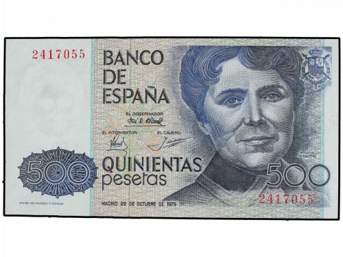 JUAN CARLOS I. Lote 2 billetes 500 Pesetas. 23 Octubre 1979.