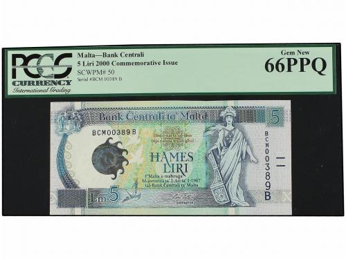 BILLETES EXTRANJEROS. Lote 3 billetes 2, 5 y 10 Liri. 2000 (