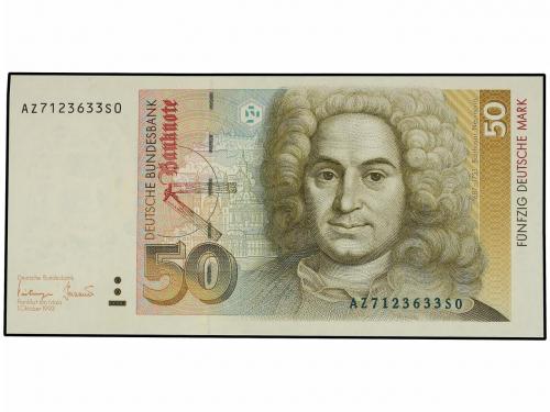 BILLETES EXTRANJEROS. Lote 2 billetes 50 Marcos. 1993. ALEMA