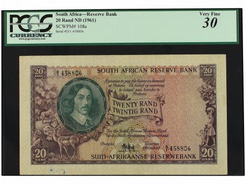 BILLETES EXTRANJEROS. 20 Rand. (1961). SUDÁFRICA. Precintado