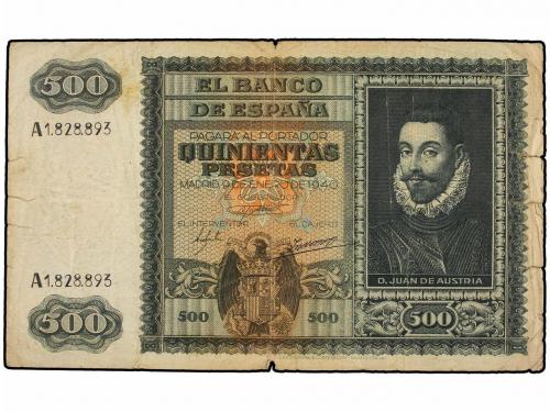 ESTADO ESPAÑOL. 500 Pesetas. 9 Enero 1940. Juan de Austria.