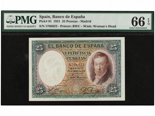 GUERRA CIVIL, ZONA REPUBLICANA. Lote 2 billetes 25 Pesetas. 