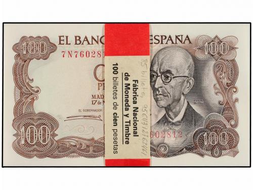 ESTADO ESPAÑOL. Lote 85 billetes 100 Pesetas. 17 Noviembre 1
