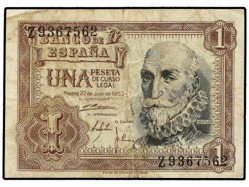 ESTADO ESPAÑOL. 1 Peseta. 22 Julio 1953. Marqués de Santa Cr