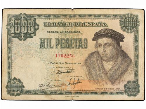 ESTADO ESPAÑOL. 1.000 Pesetas. 19 Febrero 1946. Luis Vives.