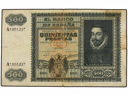 ESTADO ESPAÑOL. 500 Pesetas. 9 Enero 1940. Juan de Austria. 