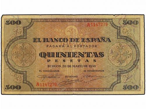 ESTADO ESPAÑOL. 500 Pesetas. 20 Mayo 1938. Catedral de Santi