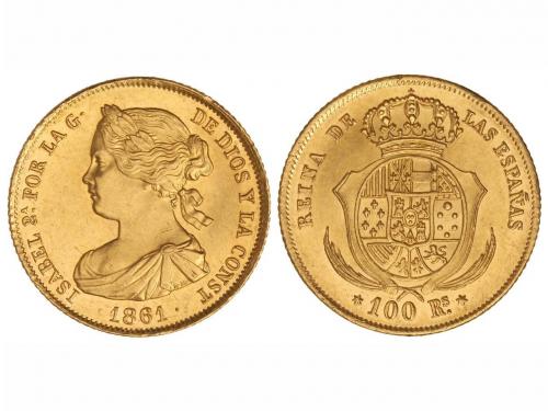 ISABEL II. 100 Reales. 1861. MADRID. 8,35 grs. Brillo origin