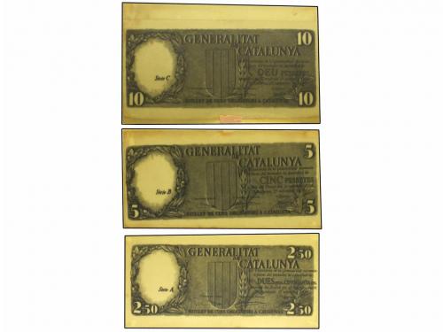 GUERRA CIVIL, ZONA REPUBLICANA. Lote 6 fotolitos billetes 2,