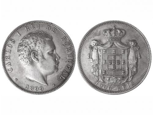 PORTUGAL. 1.000 Reis. 1899. CARLOS I. 24,82 grs. AR. (Ligera