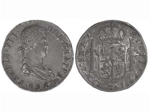 FERNANDO VII. 8 Reales. 1821. ZACATECAS. A.Z. 26,90 grs. (Ra