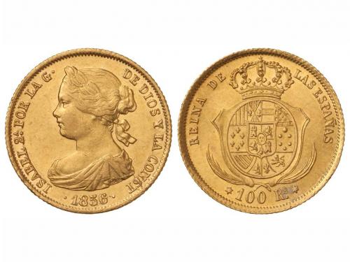 ISABEL II. 100 Reales. 1856. MADRID. 8,30 grs. (Leves golpec