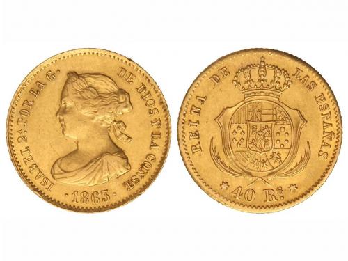 ISABEL II. 40 Reales. 1863. MADRID. 3,32 grs. (Leves golpeci