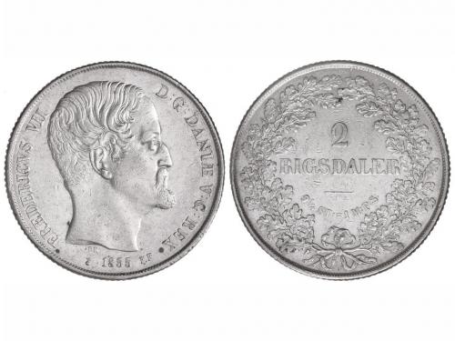 DINAMARCA. 2 Rigsdaler. 1855-FK FF. FEDERICO VII. 28,80 grs.