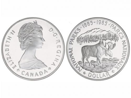 CANADÁ. 1 Dólar. 1985. 23,20 grs. AR. Parques Nacionales. KM