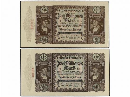 BILLETES EXTRANJEROS. Lote 5 billetes 2.000.000 Marcos. 23 J