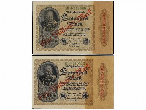 BILLETES EXTRANJEROS. Lote 5 billetes 1.000.000 Marcos. 15 D