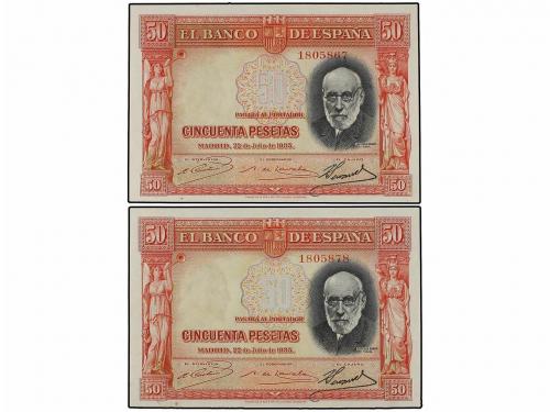 GUERRA CIVIL, ZONA REPUBLICANA. Lote 6 billetes 50 Pesetas. 