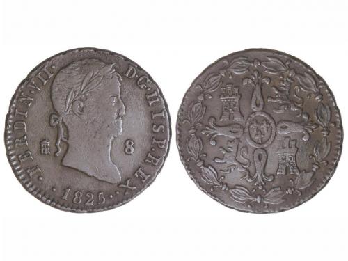 FERNANDO VII. 8 Maravedís. 1825. SEGOVIA. 10,33 grs. Cal-168