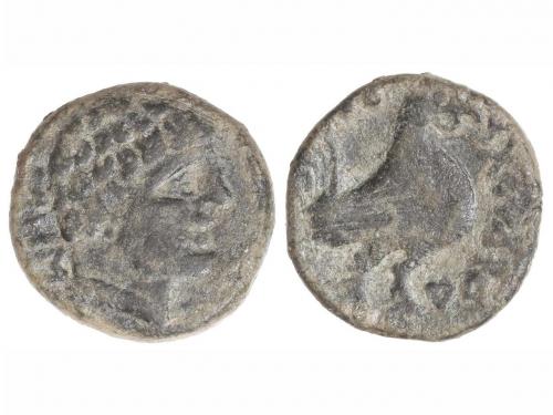 MONEDAS HISPÁNICAS. Semis. ARECORATAS. Cabeza masculina a de