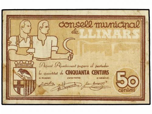 CATALUNYA. 50 Cèntims. Juny 1937. C.M. de LLINARS. (Manchita
