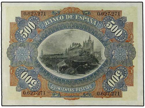 BANCO DE ESPAÑA. 500 Pesetas. 15 Julio 1907. Alcázar de Sego