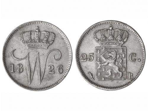 HOLANDA. 25 Céntimos. 1826. GUILLERMO I. 4,24 grs. AR. KM-48